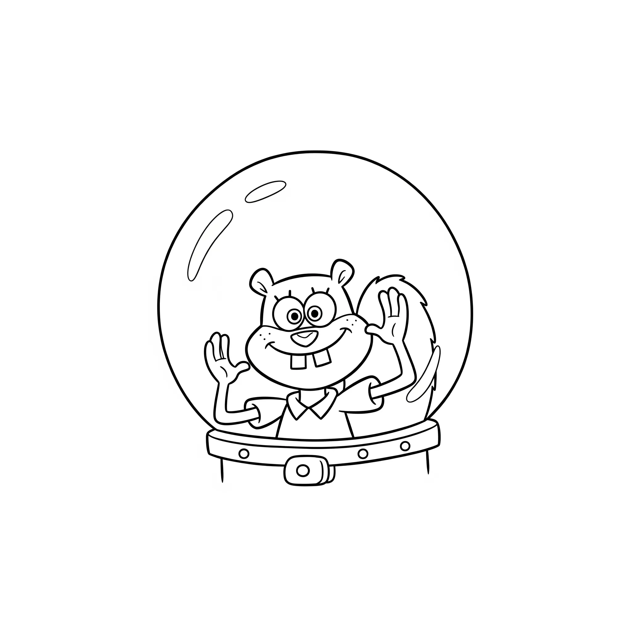 coloriage Sandy et sa bulle d’air educatif pour enfant