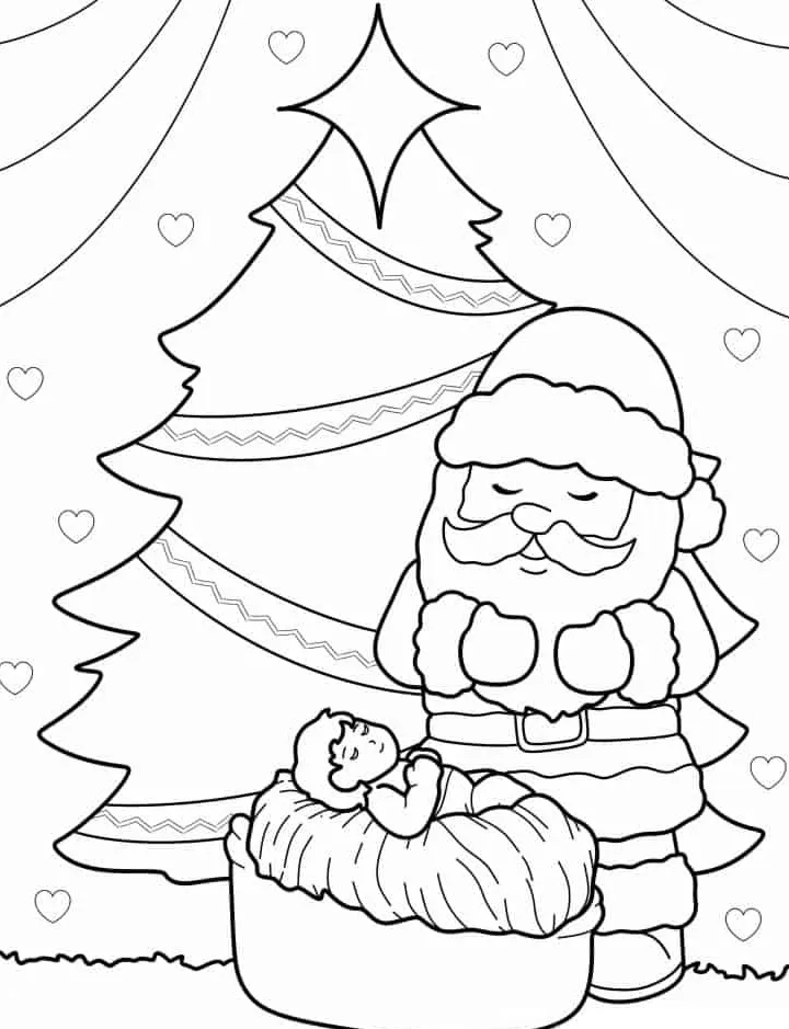 coloriage Sapin a imprimer gratuitement 1