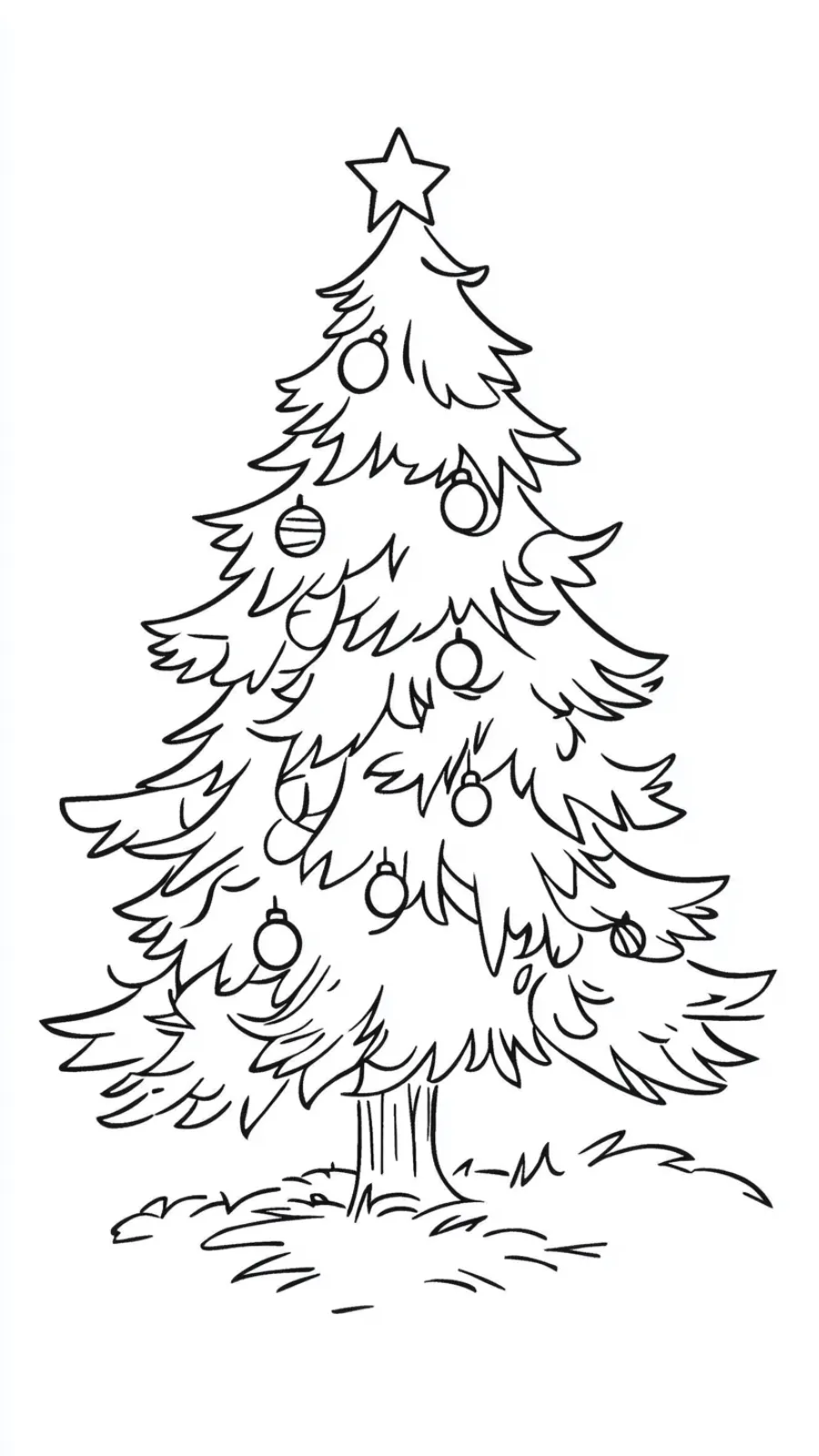 coloriage Sapin  de Noël à imprimer pour enfant de 6 ans