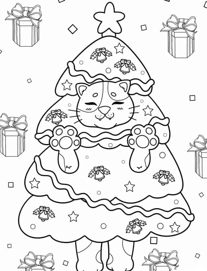 coloriage Sapin pour enfant a imprimer gratuit