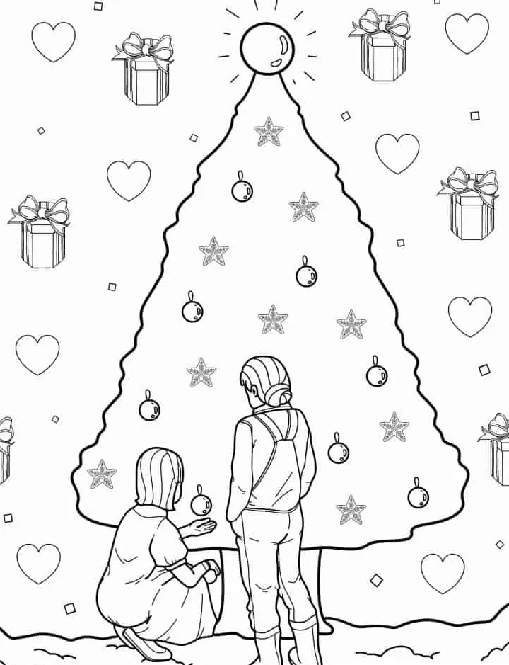 coloriage Sapin à imprimer pour enfant de 9 ans