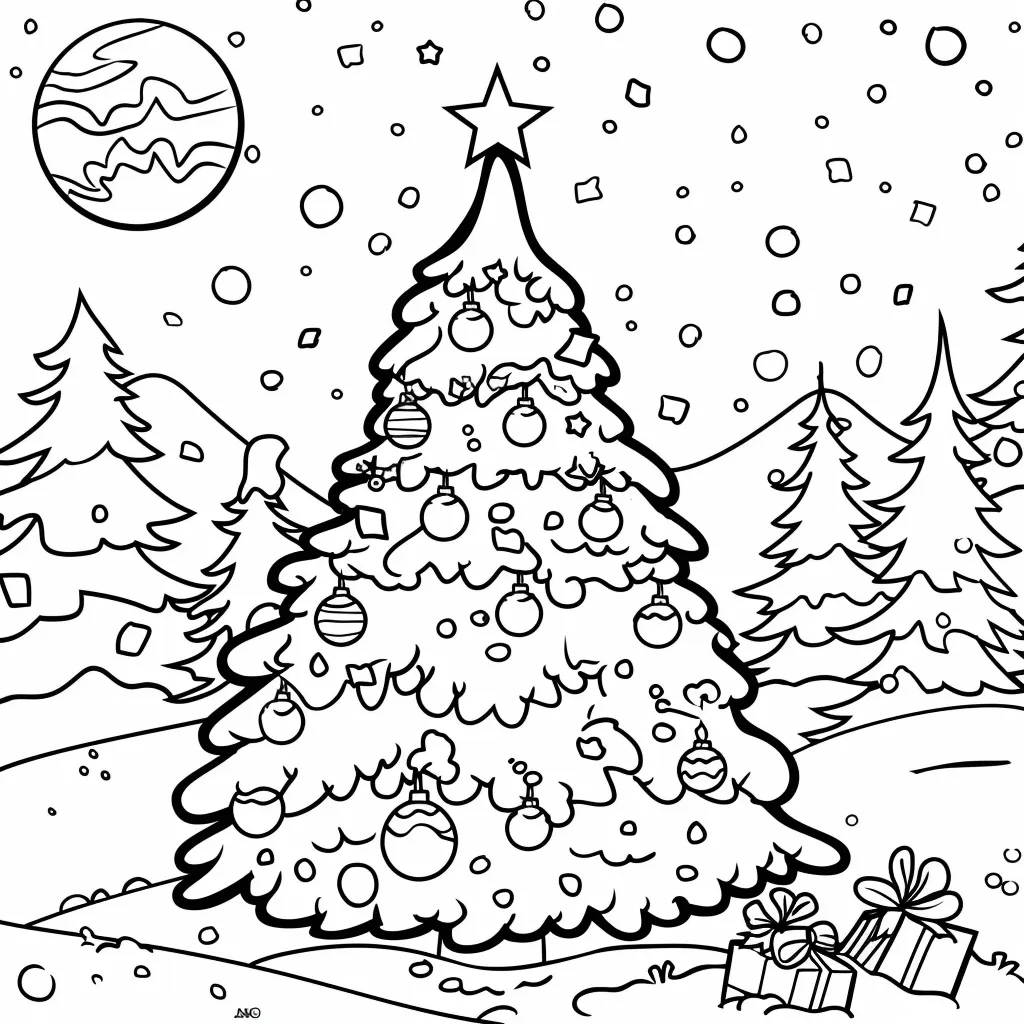 coloriage Sapin  de Noël a colorier en ligne