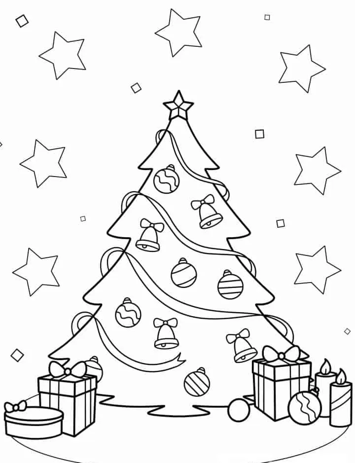 coloriage Sapin à imprimer pour enfant de 10 ans