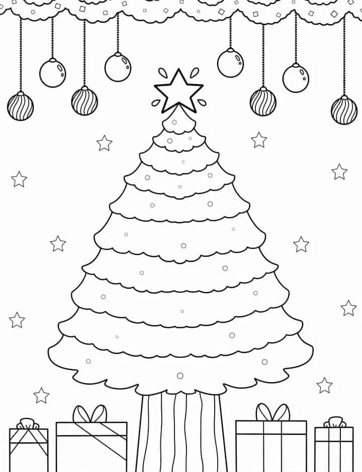 coloriage Sapin à imprimer pour enfant de 12 ans 1