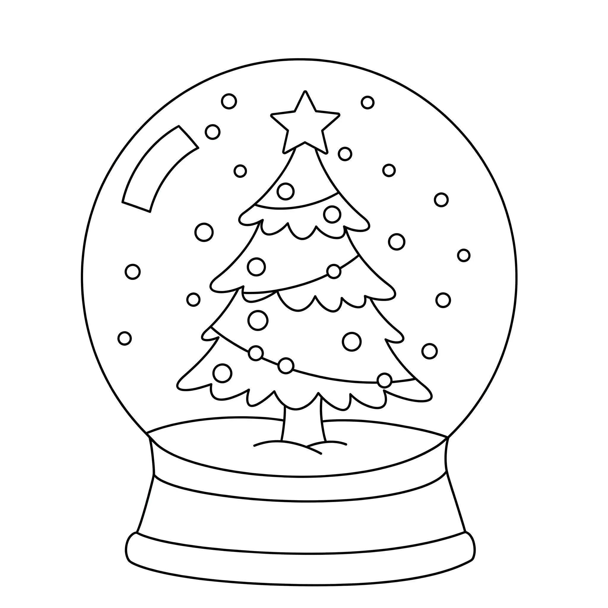 coloriage Sapin de Noël dans une boule à neige a imprimer