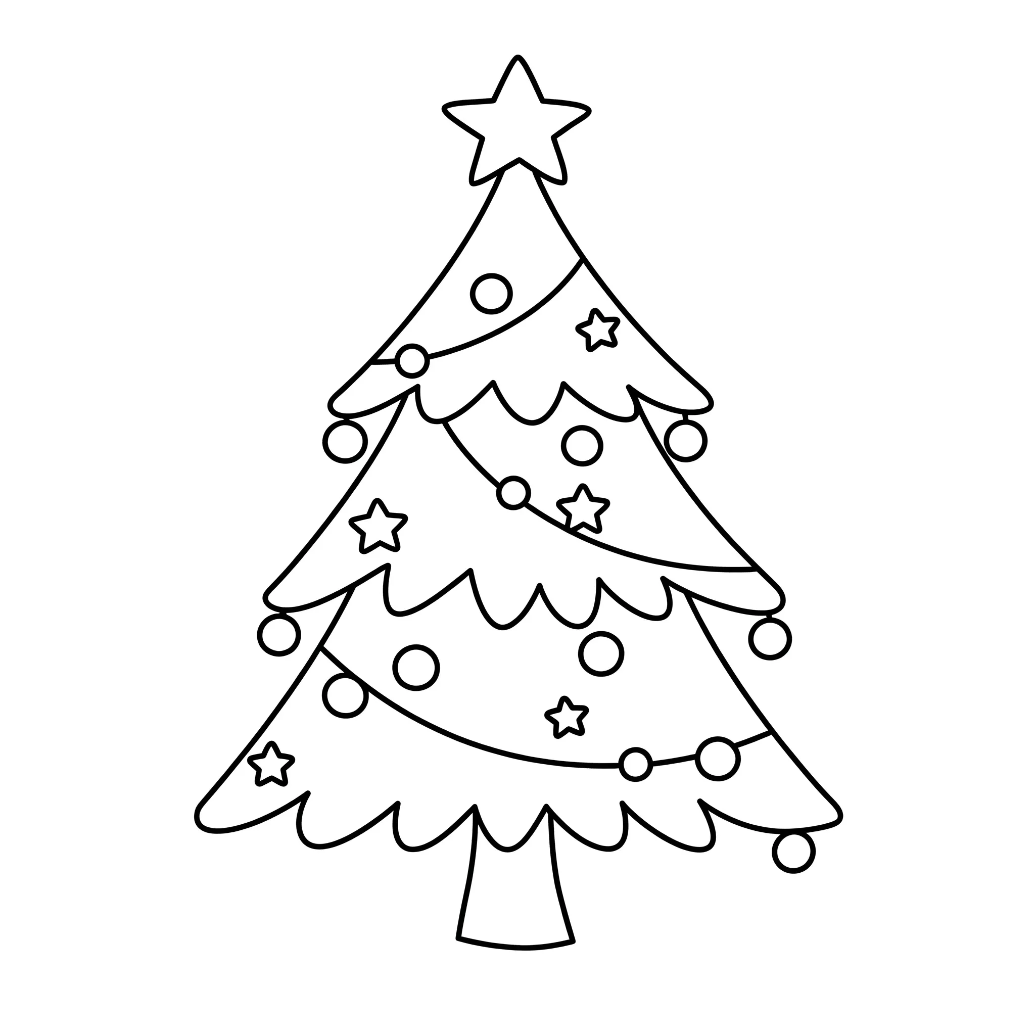 coloriage Sapin de Noël traditionnel pour bebe a imprimer