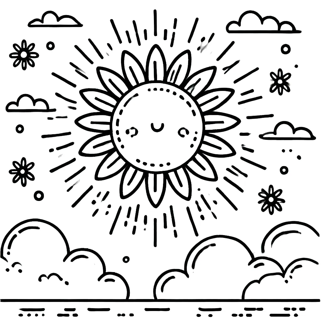 coloriage Soleil pour enfant gratuit