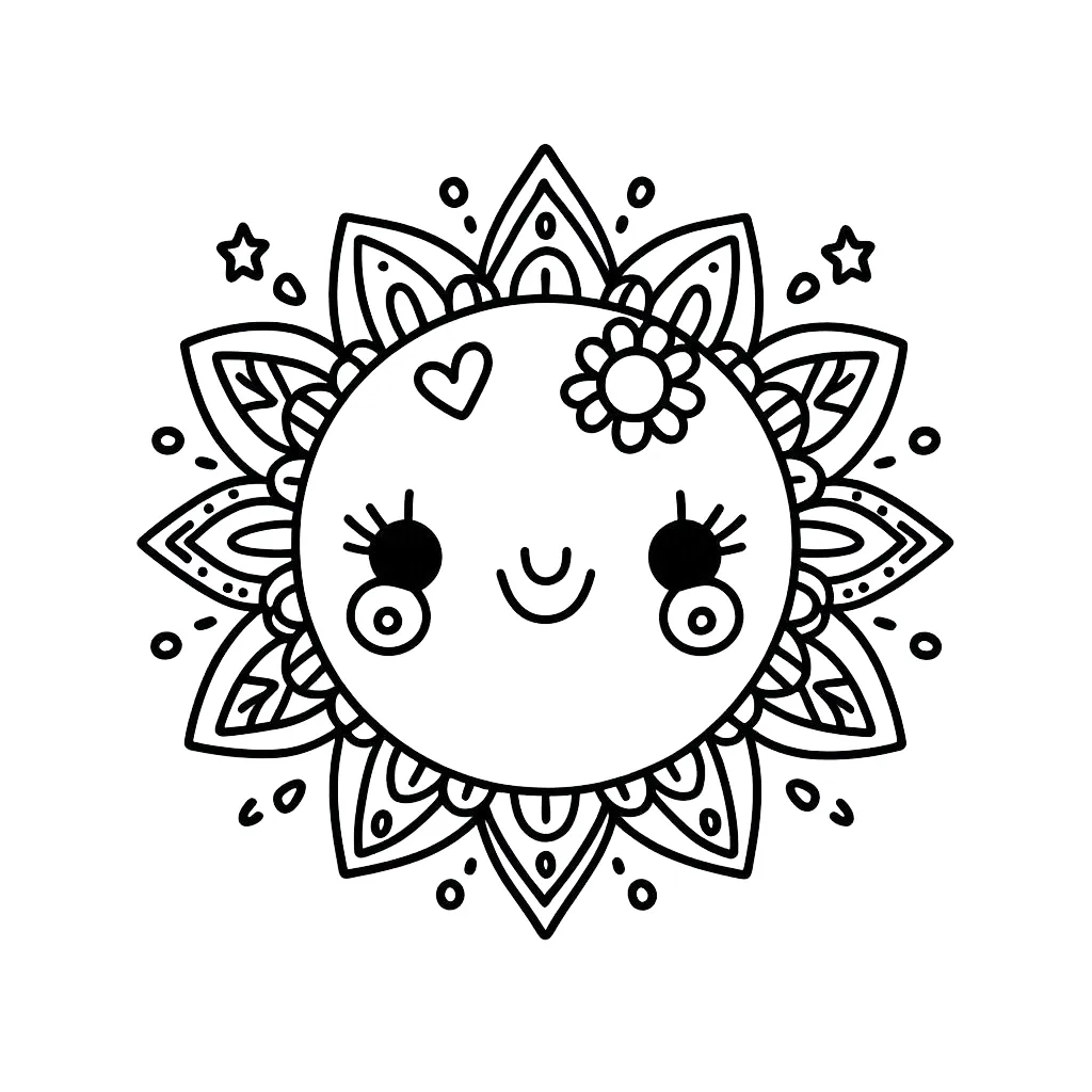 coloriage Soleil pour enfant de 8 ans