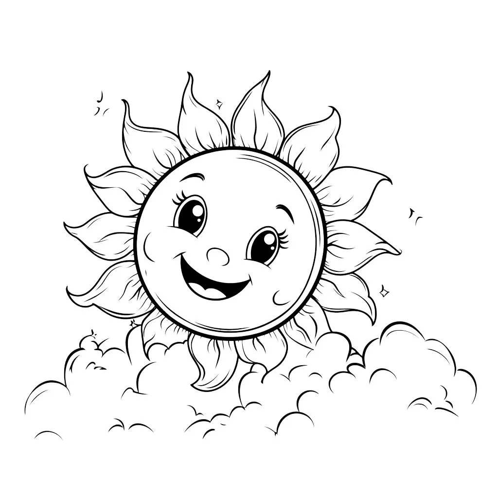 coloriage Soleil pour enfant de 4 ans