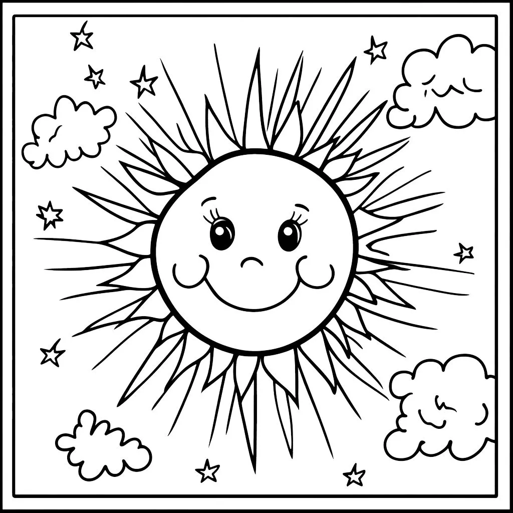 coloriage Soleil pour enfant de 3 ans