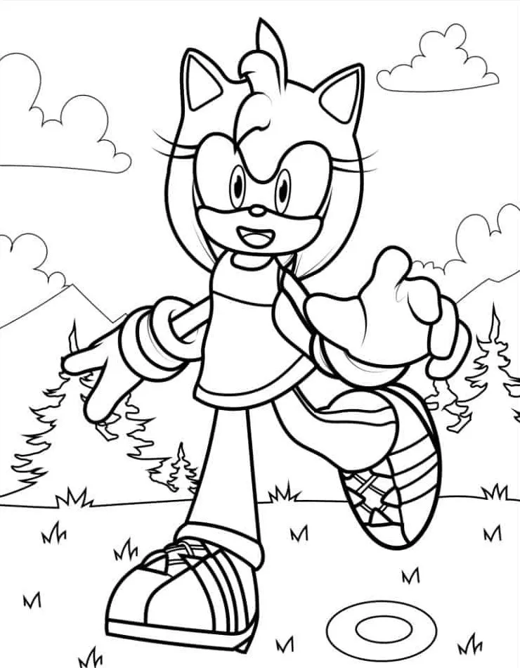 coloriage Sonic a imprimer pour enfant de 4 ans 1