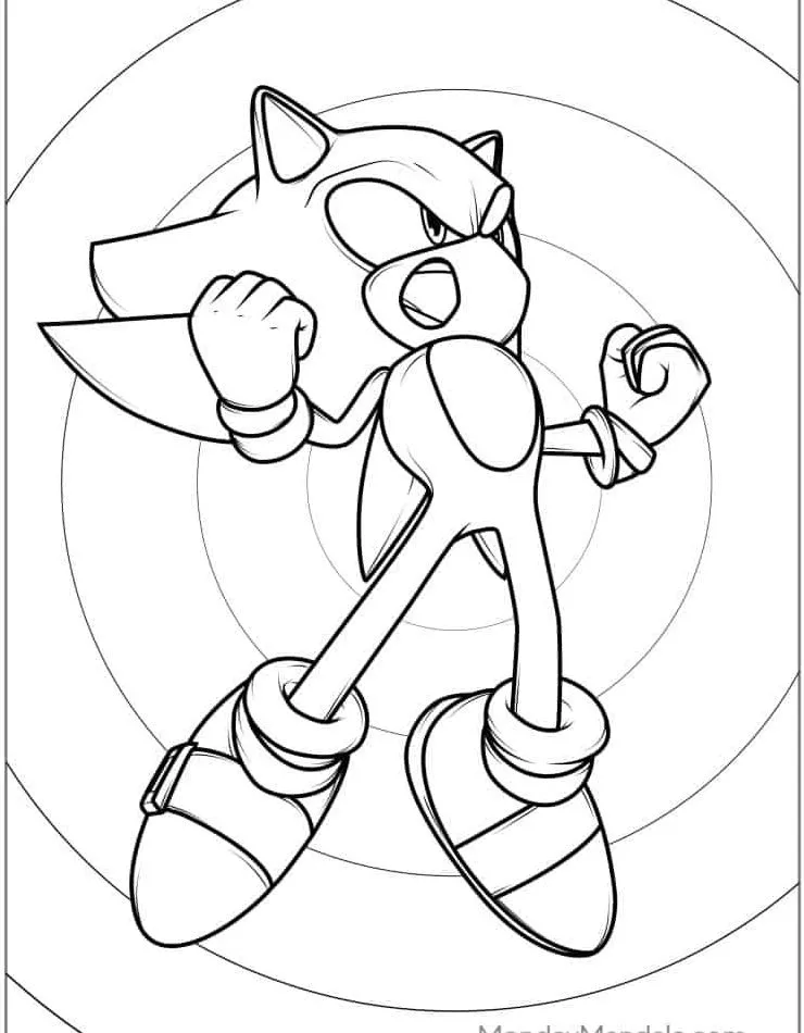 coloriage Sonic d'enfant a imprimer