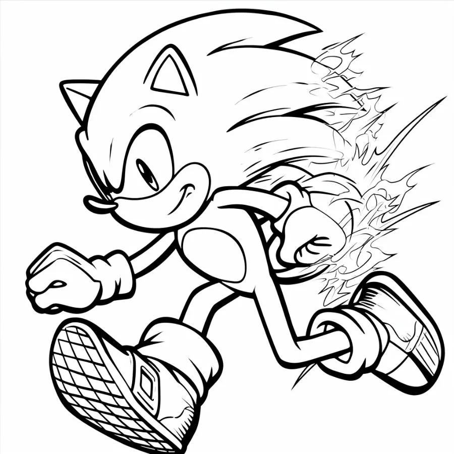 image pour coloriage Sonic enfant