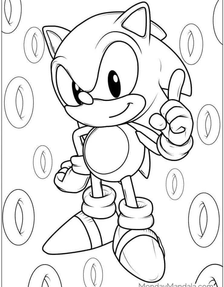 coloriage Sonic pour enfant de 4 ans