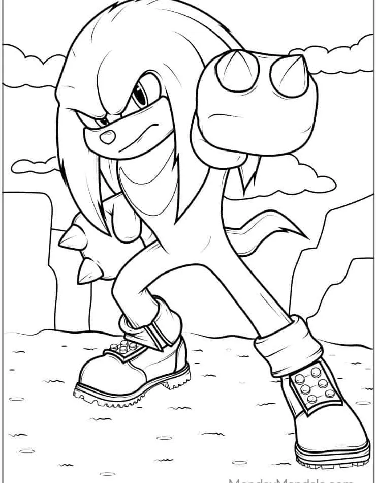 coloriage Sonic à imprimer pour enfant de 6 ans