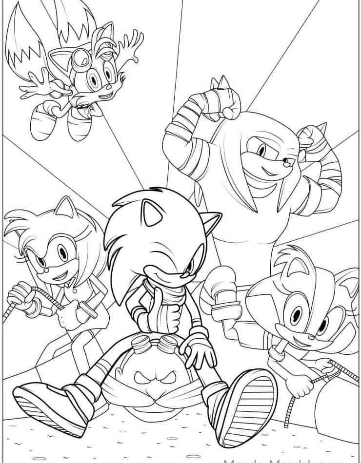 coloriage Sonic pour enfants à télécharger 1