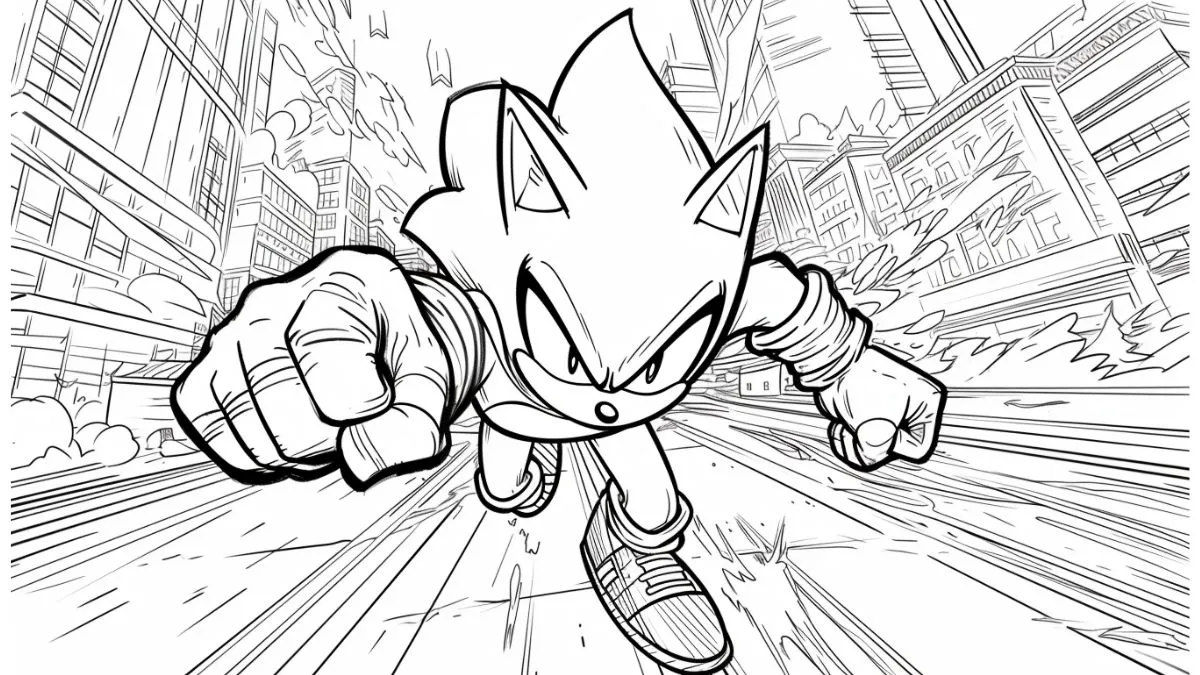 coloriage Sonic et decoupage