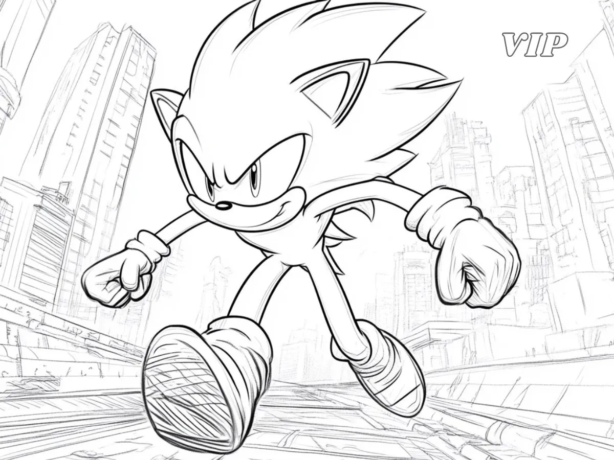 coloriage Sonic educatif pour enfant