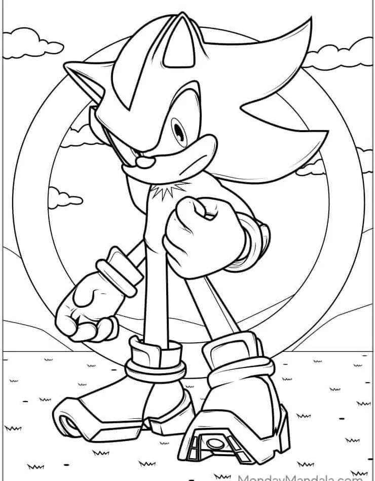 coloriage Sonic pour enfant de 5 ans