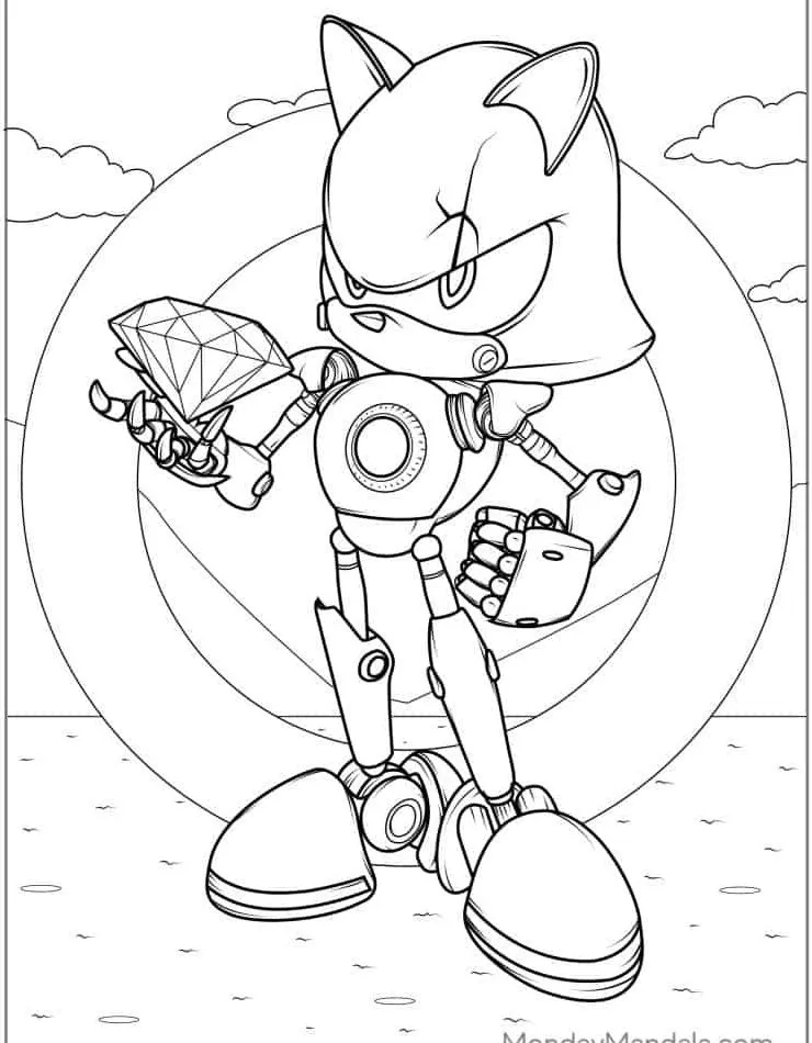 coloriage Sonic pour enfant de à imprimer