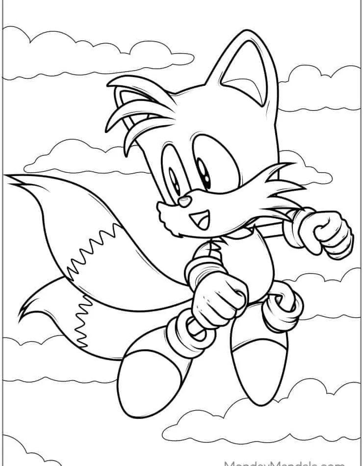 coloriage Sonic a imprimer gratuitement 1