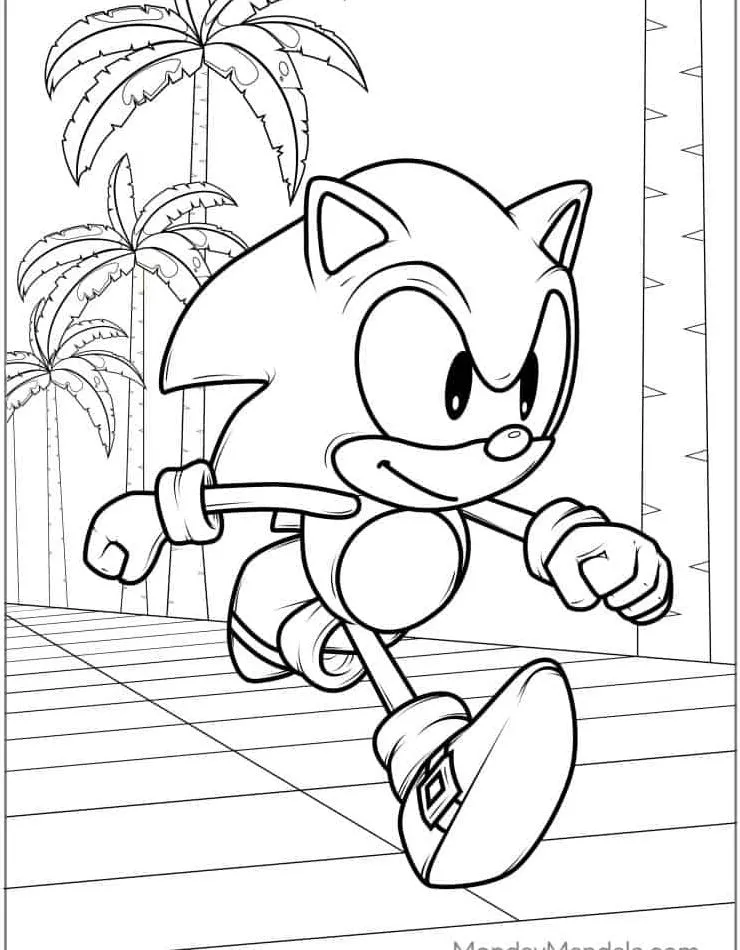 coloriage Sonic à imprimer pdf gratuit 6