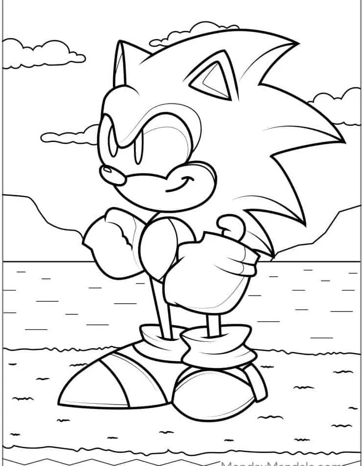 coloriage Sonic pour primaire