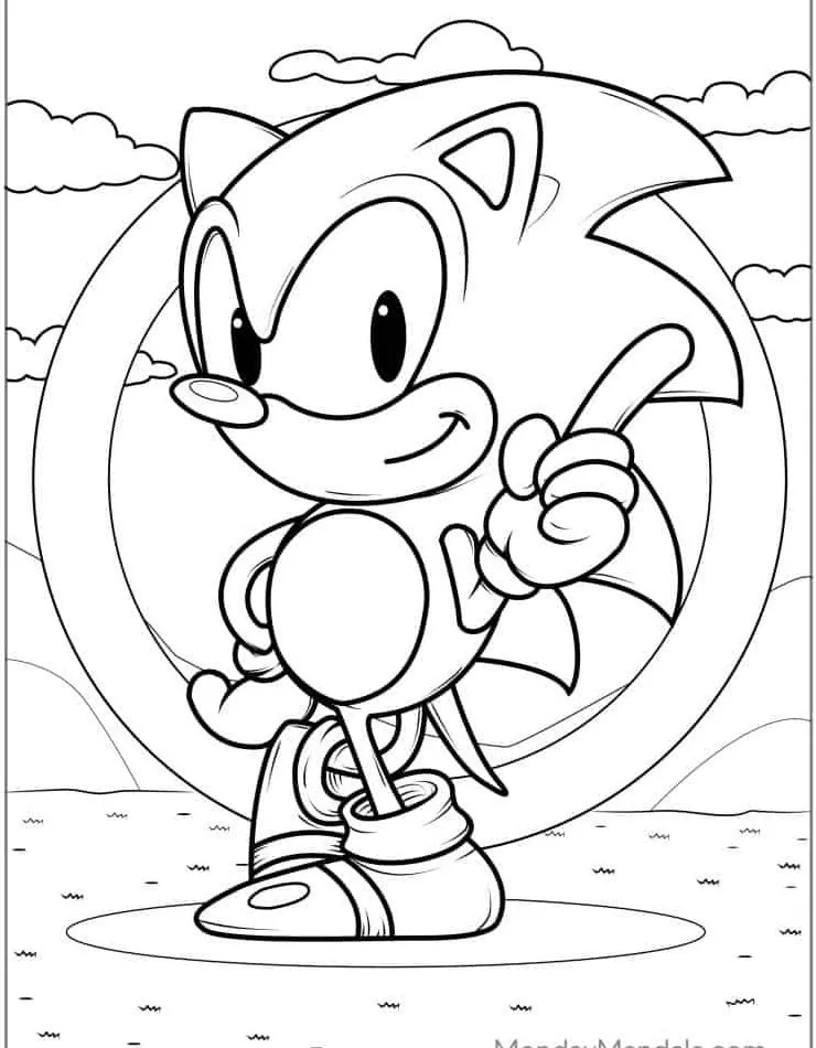 coloriage Sonic en ligne pour enfant 1