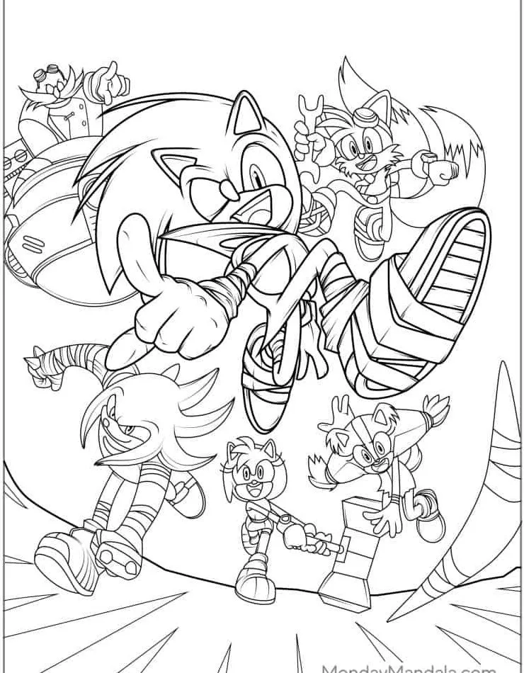 coloriage Sonic pour enfant de 4 ans 1