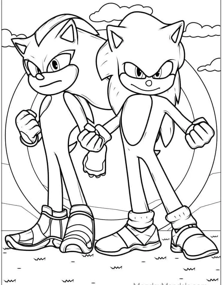 coloriage Sonic pour enfants à télécharger 2