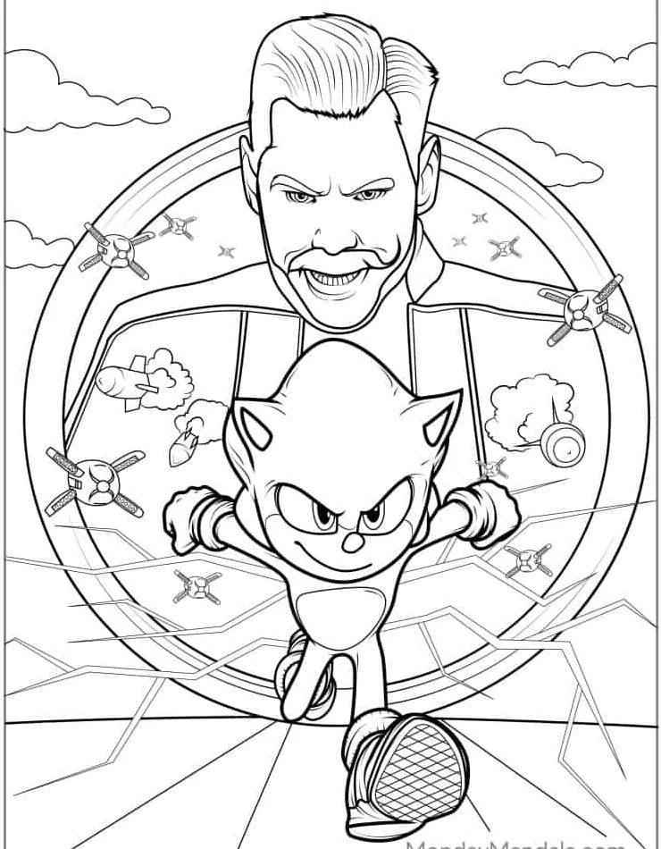 coloriage Sonic à imprimer pdf gratuit 7