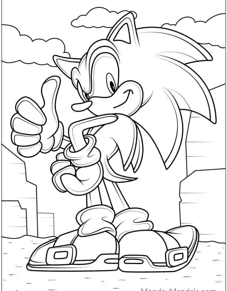 coloriage Sonic à imprimer pour enfant de 3 ans 1