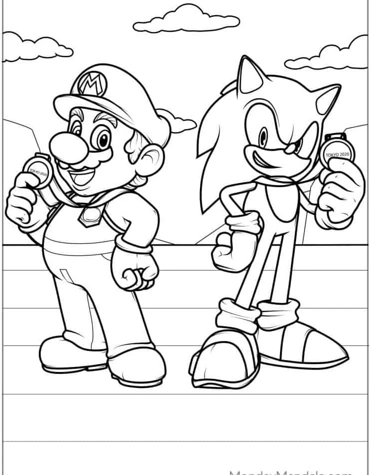 coloriage Sonic pour enfant de 7 ans 1