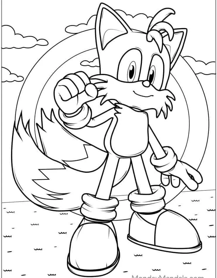 coloriage Sonic à imprimer pour enfant de 8 ans