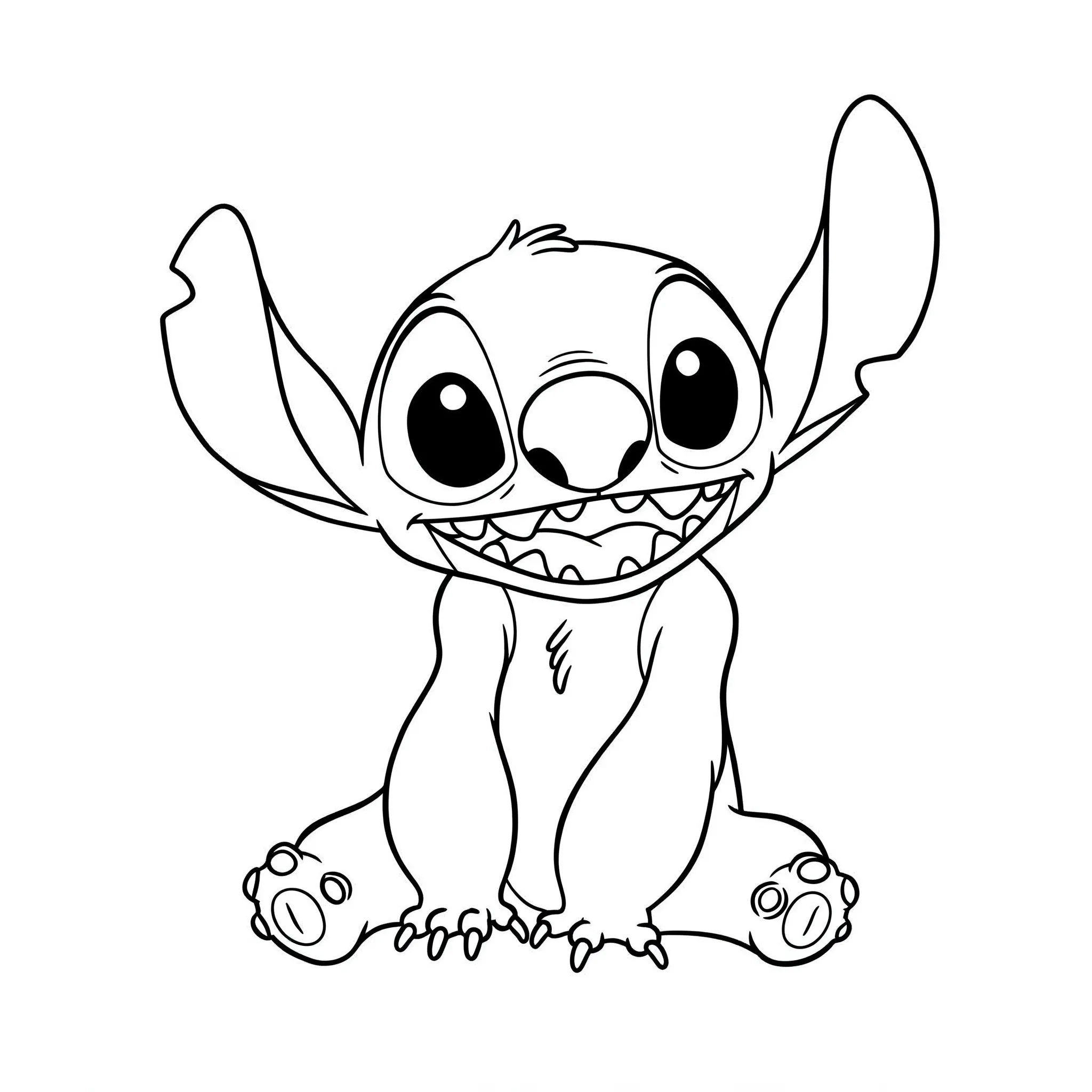 coloriage Stitch sourit a imprimer