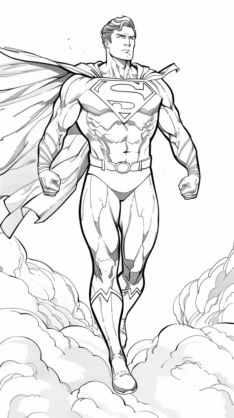 coloriage Superman et decoupage