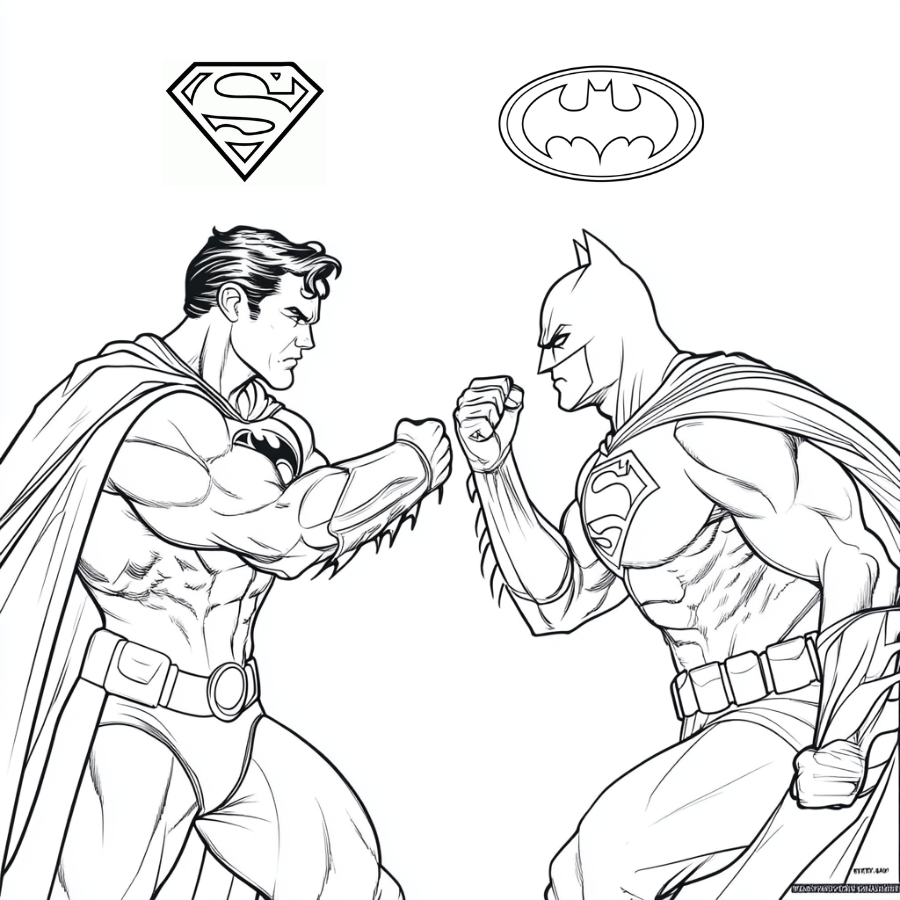 coloriage Superman pour enfant à imprimer