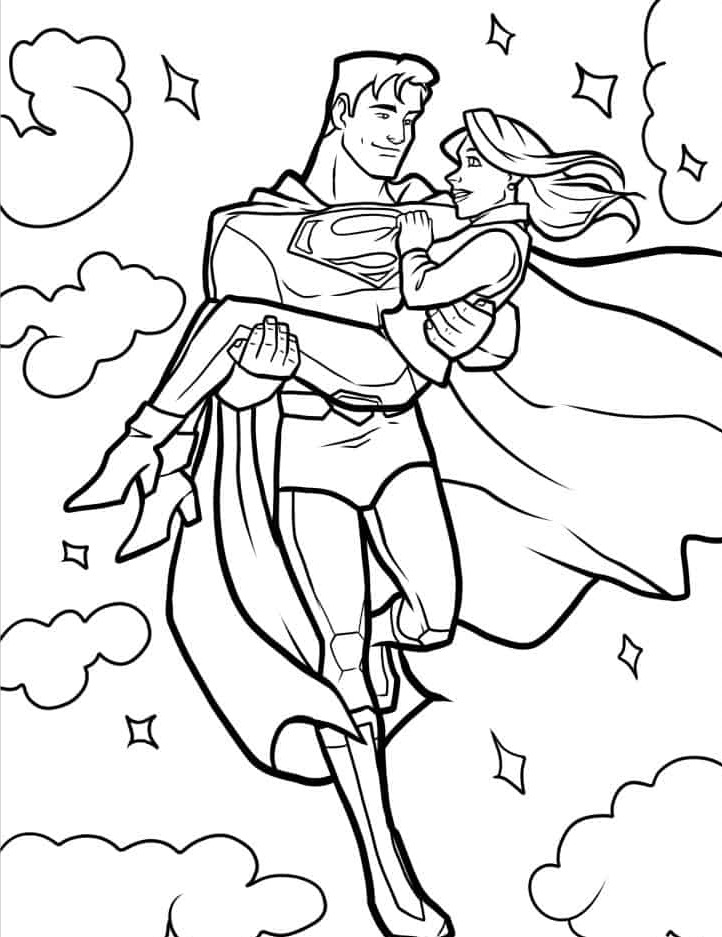 coloriage Superman pour enfant de 7 ans