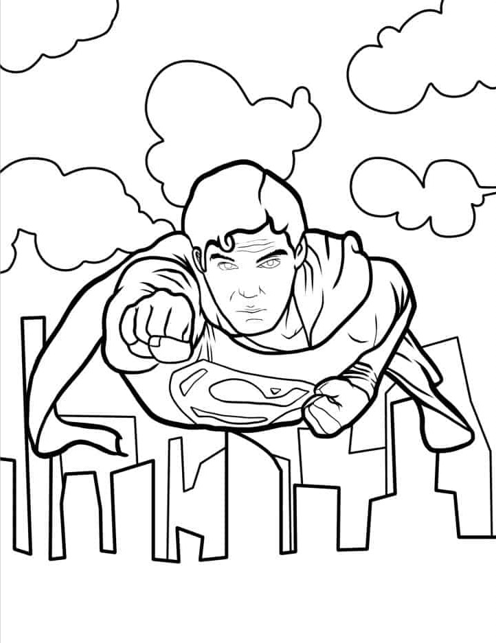 coloriage Superman de pour enfants