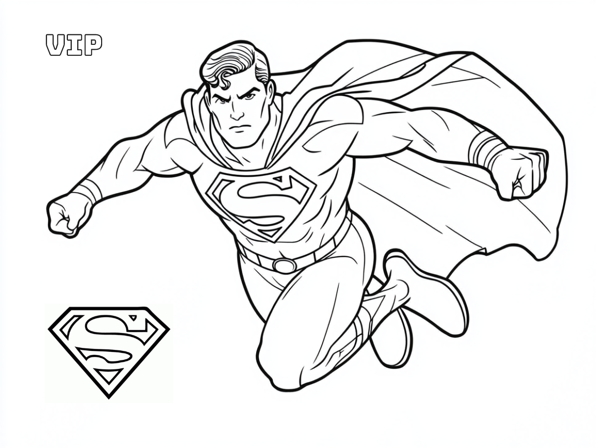 image de coloriage Superman pour enfant