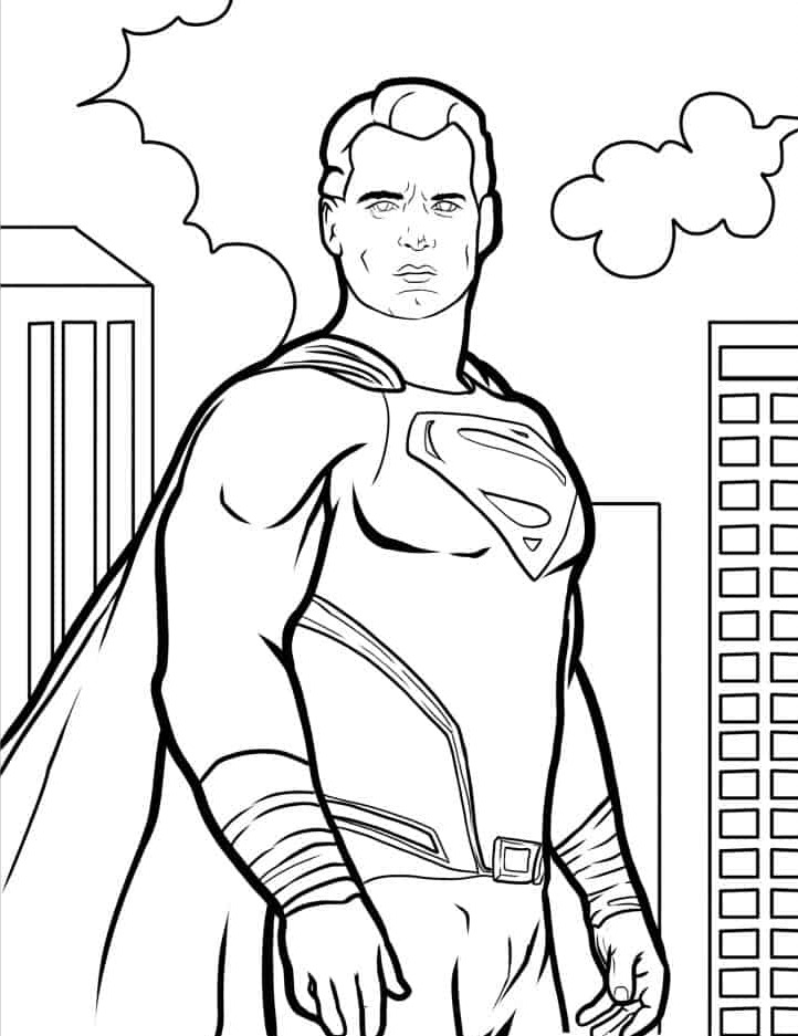 coloriage Superman a imprimer pour enfant de 4 ans