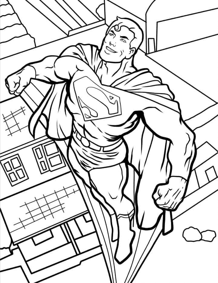 coloriage Superman à imprimer pour enfant de 9 ans