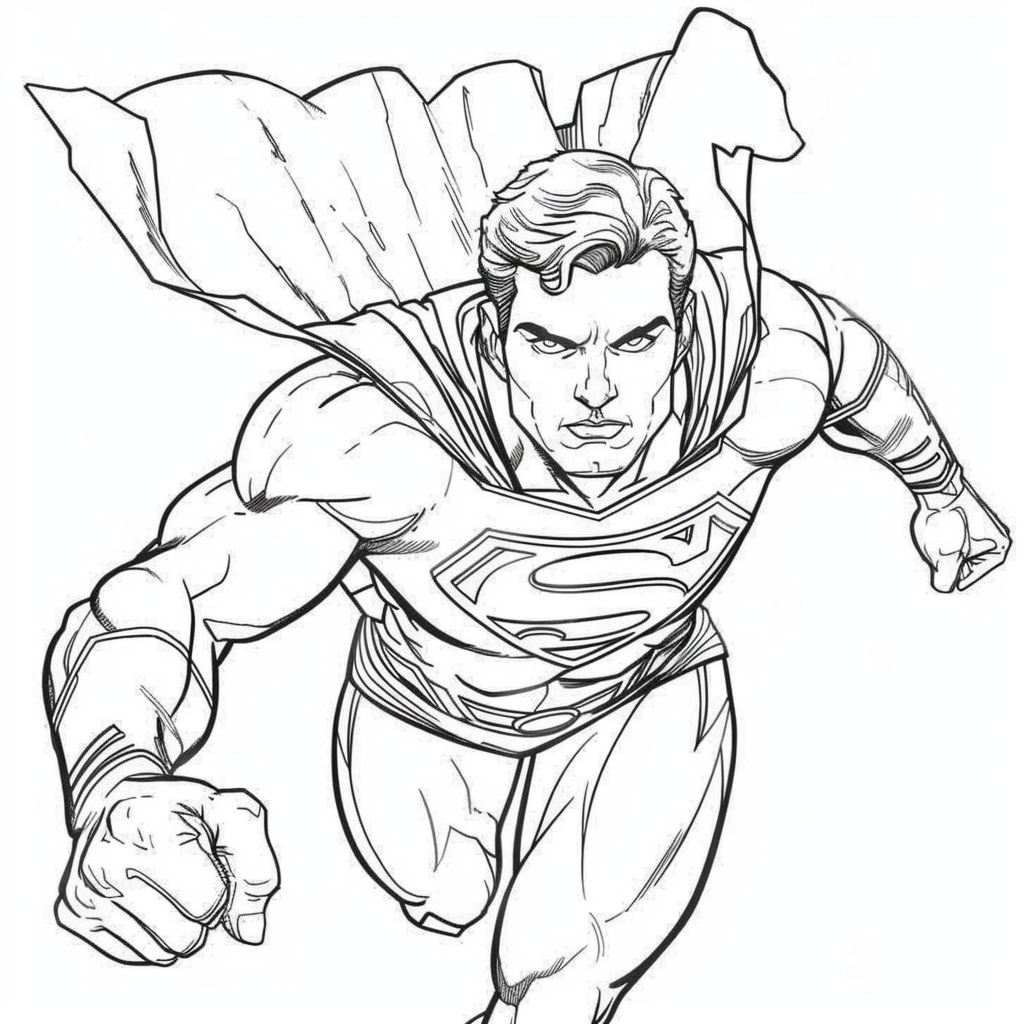 coloriage Superman à imprimer pour enfant de 10 ans