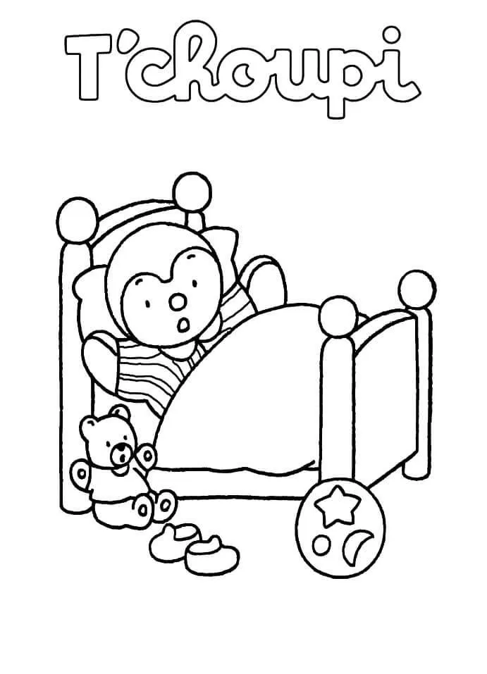 coloriage T’choupi à imprimer pour enfant de 6 ans