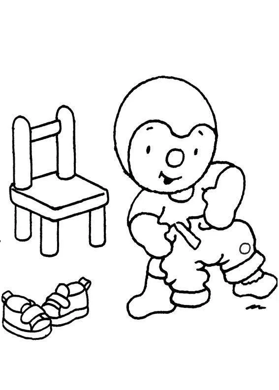 coloriage T’choupi pour enfant de à imprimer 1