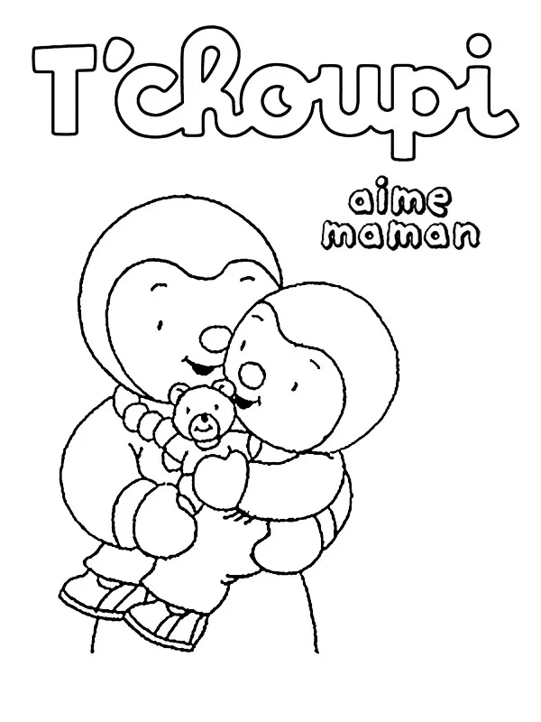 coloriage T’choupi pour enfant de 6 ans 1