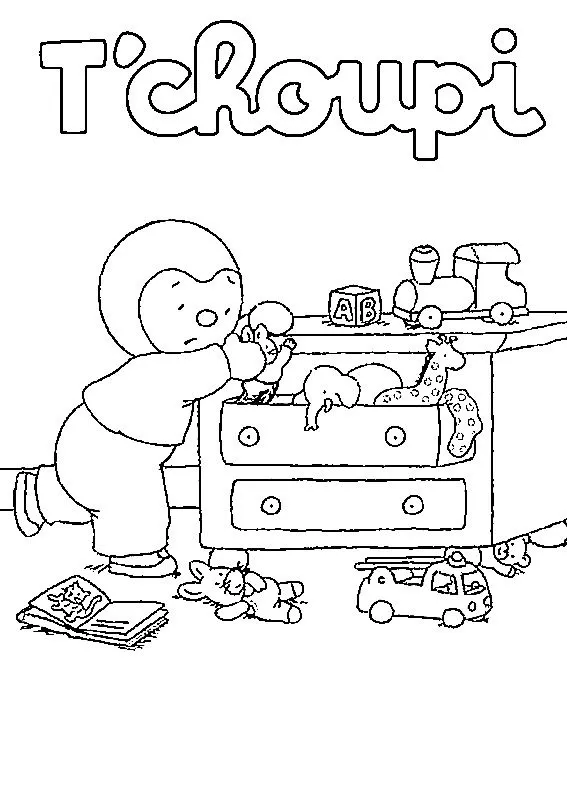 coloriage T’choupi à imprimer pour enfant de 7 ans 1