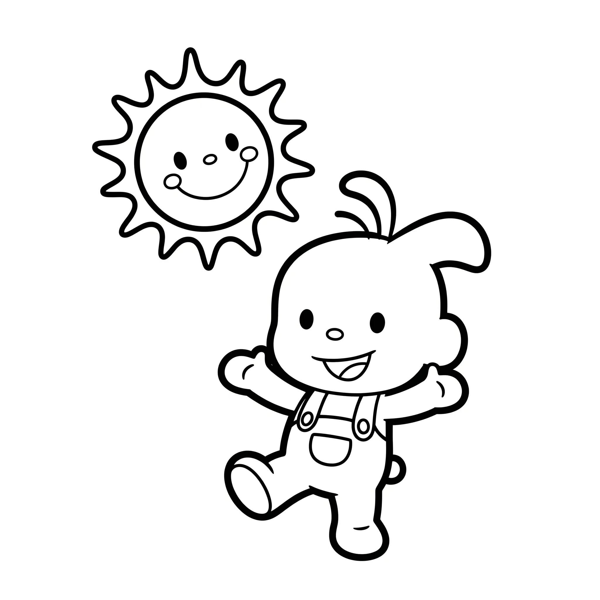 coloriage T’choupi et le soleil pour enfant à imprimer