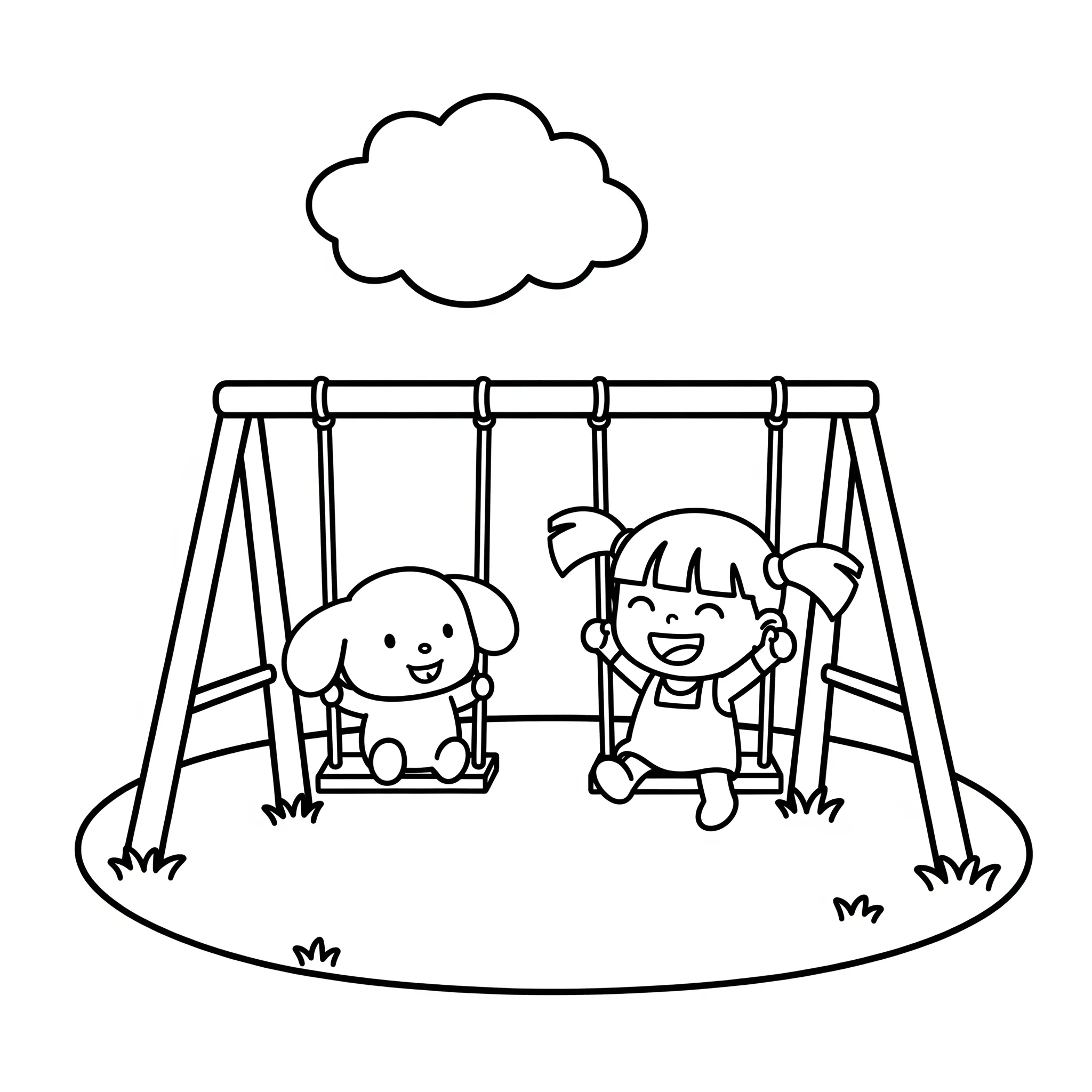 coloriage T’choupi joue avec Lalou gratuit