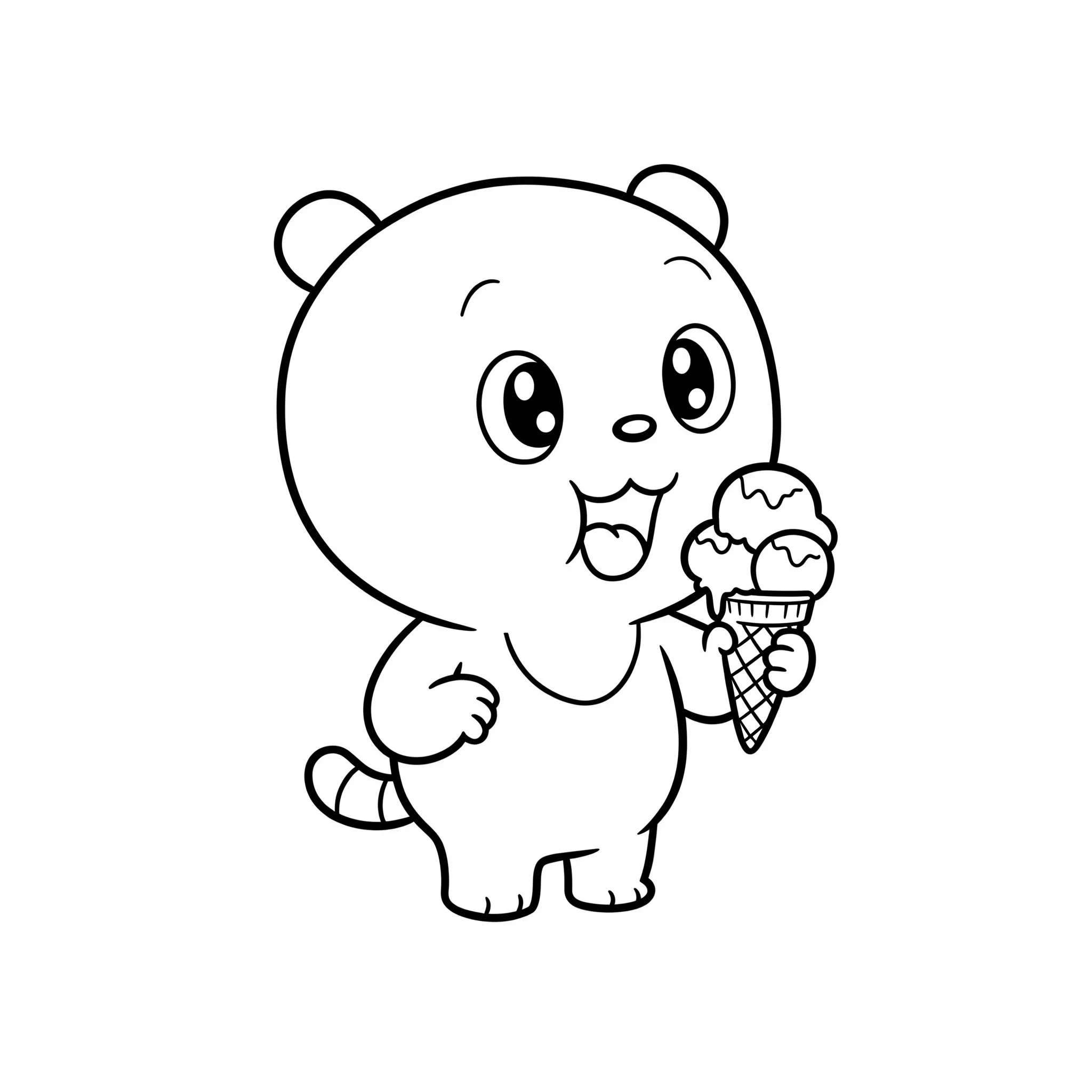 coloriage T’choupi mange une glace pour enfants a imprimer gratuit